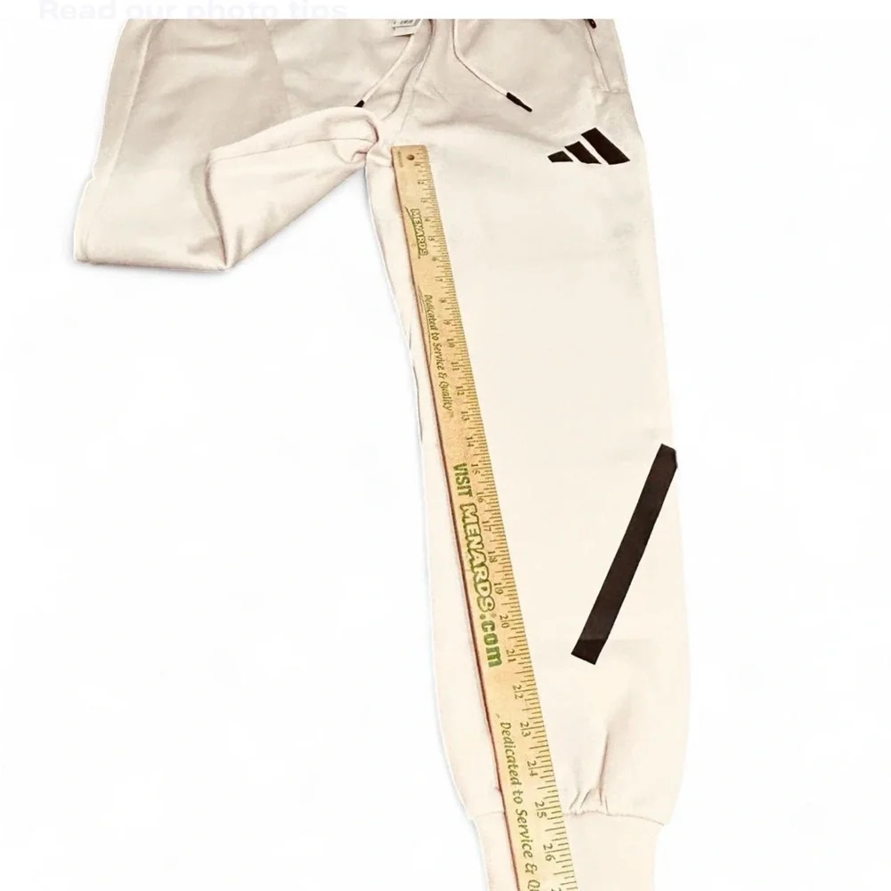 ADIDAS Light Peach-Pink Joggers S With Black Accents Pockets With Zipper.